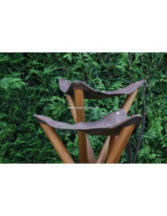 Dreibein Sitzstuhl mit Leder 2