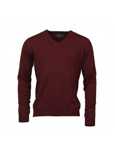 Laksen Herrenpullover V-neck Sussex bordeaux.