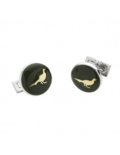 Laksen Cufflinks Pheasants Motif 2