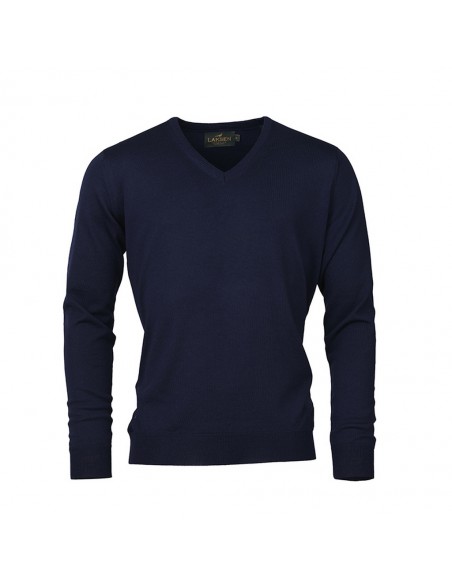 Laksen Men's V-neck Sweater Sussex navy.