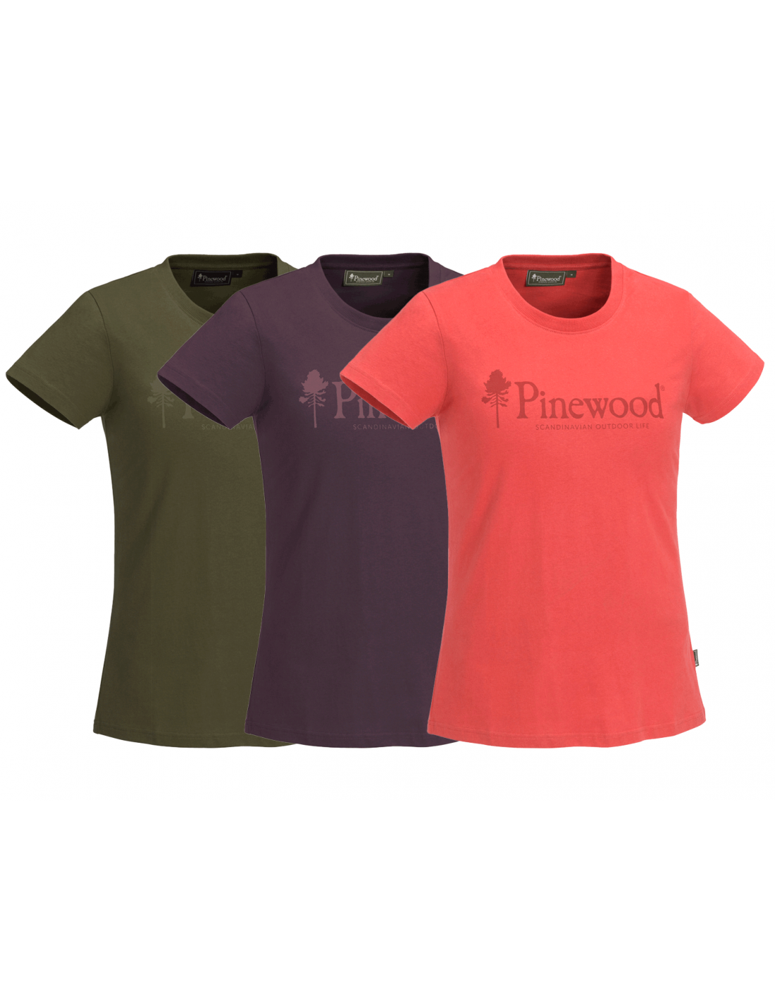 Pinewood Outdoor Life Damen T-Shirt coral Wandern Shirt Top Women rot rosa 