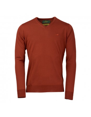 Laksen Sussex v-neck burnt orang