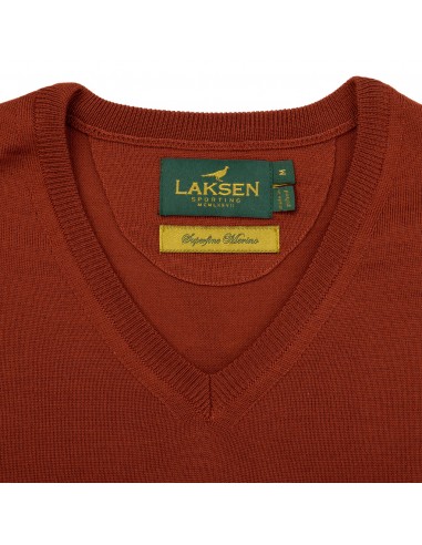 Laksen Sussex v-neck burnt orang
