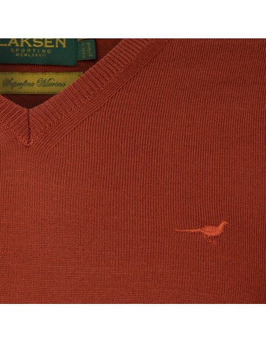 Laksen Sussex v-neck burnt orang