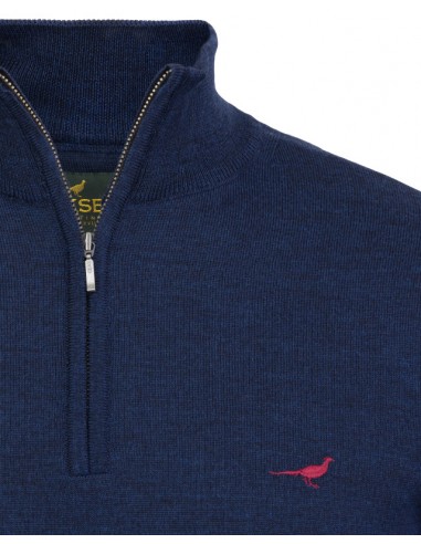 Laksen Norfolk zip-neck french blue