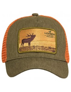 Laksen Deer Horizon Cap Olive Burnt Orange Mesch 2