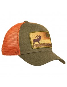 Laksen Deer Horizon Cap Olive Burnt Orange Mesch