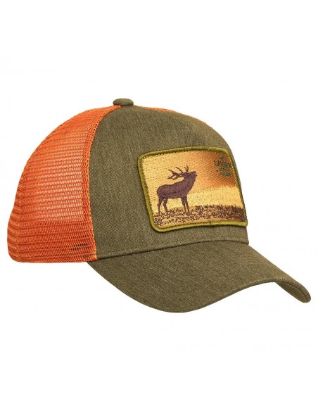 Laksen Deer Horizon Cap Olive Burnt Orange Mesch