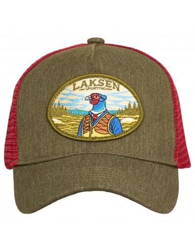 Laksen Pheasent in Tweed Cap Olive - Red Mesch