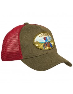 Laksen Pheasent in Tweed Cap Olive - Red Mesch